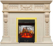 Royal Flame Каминокомплект Corsica - Слоновая кость с патиной (Ширина 1100) с очагом Majestic FX M Brass