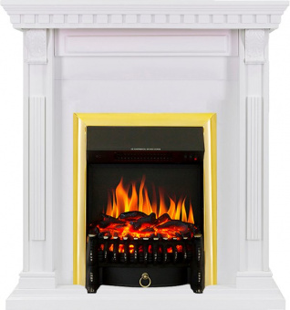 Royal Flame Каминокомплект Orlean - Белый с очагом Fobos FX Brass