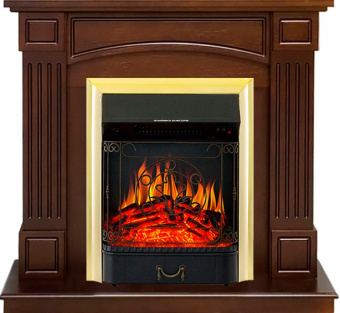 Royal Flame Каминокомплект Boston - Темный дуб (Высота 925см) с очагом Majestic FX Brass