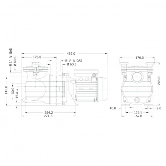 Насос с префильтром 3,1м3/ч PSH MICRO-25 H=8 0,20кВт 230В (+морская вода) (1MIC1020M2V)