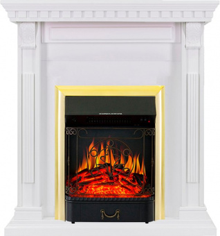 Royal Flame Каминокомплект Orlean - Белый с очагом Majestic FX Brass