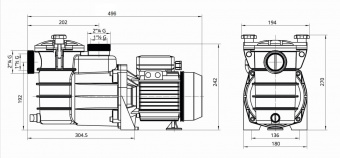 Насос с префильтром 7,9м3/ч PSH MINI-50M Н=10 0,37кВт 230В (морская вода) (1MIN0050M2V)