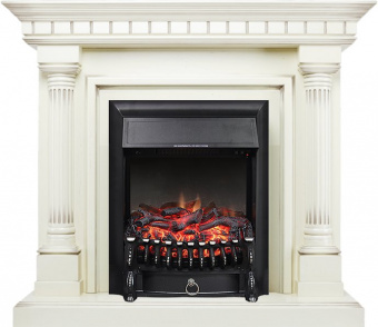 Royal Flame Каминокомплект Dallas - Слоновая кость с патиной с очагом Fobos FX Black