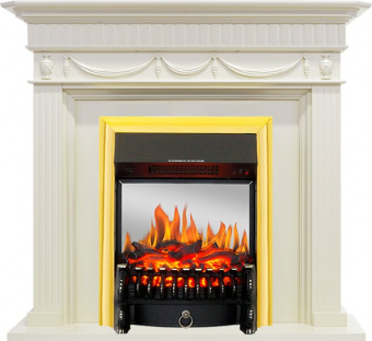 Royal Flame Каминокомплект Corfu - Слоновая кость с очагом Fobos FX M Brass