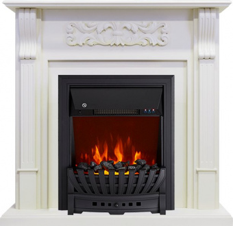 Royal Flame Каминокомплект Venice - Фактурный белый с очагом Aspen Black