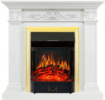 Royal Flame Каминокомплект Verona - Белый дуб с очагом Majestic FX Brass