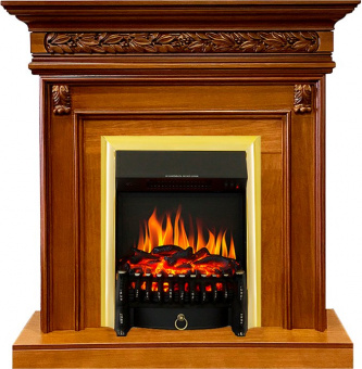 Royal Flame Каминокомплект Valletta - Орех с очагом Fobos FX Brass