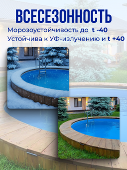 Чаша круглая для бассейна 500 х 165 см 0.6/0.6 мм Голубая фото