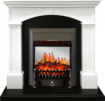 Royal Flame Каминокомплект Langford - Белый с черным с очагом Fobos FX M Black
