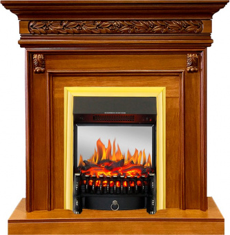 Royal Flame Каминокомплект Valletta - Орех с очагом Fobos FX M Brass