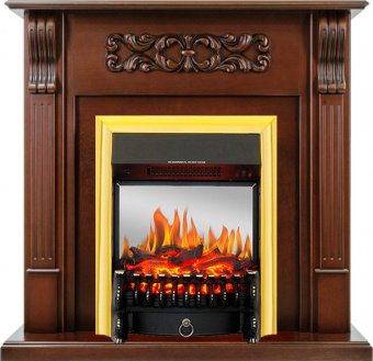 Royal Flame Каминокомплект Venice - Махагон коричневый антик с очагом Fobos FX M Brass
