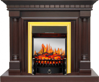 Royal Flame Каминокомплект Dallas - Темный дуб с очагом Fobos FX M Brass