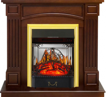 Royal Flame Каминокомплект Boston - Темный дуб (Высота 925см) с очагом Majestic FX M Brass