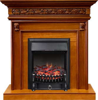 Royal Flame Каминокомплект Valletta - Орех с очагом Fobos FX Black