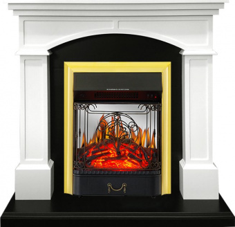 Royal Flame Каминокомплект Langford - Белый с черным с очагом Majestic FX M Brass