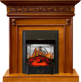 Royal Flame Каминокомплект Valletta - Орех с очагом Majestic FX M Black
