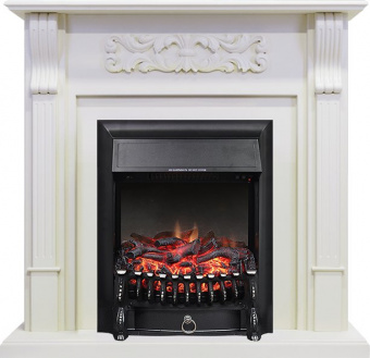 Royal Flame Каминокомплект Venice - Фактурный белый с очагом Fobos FX Black